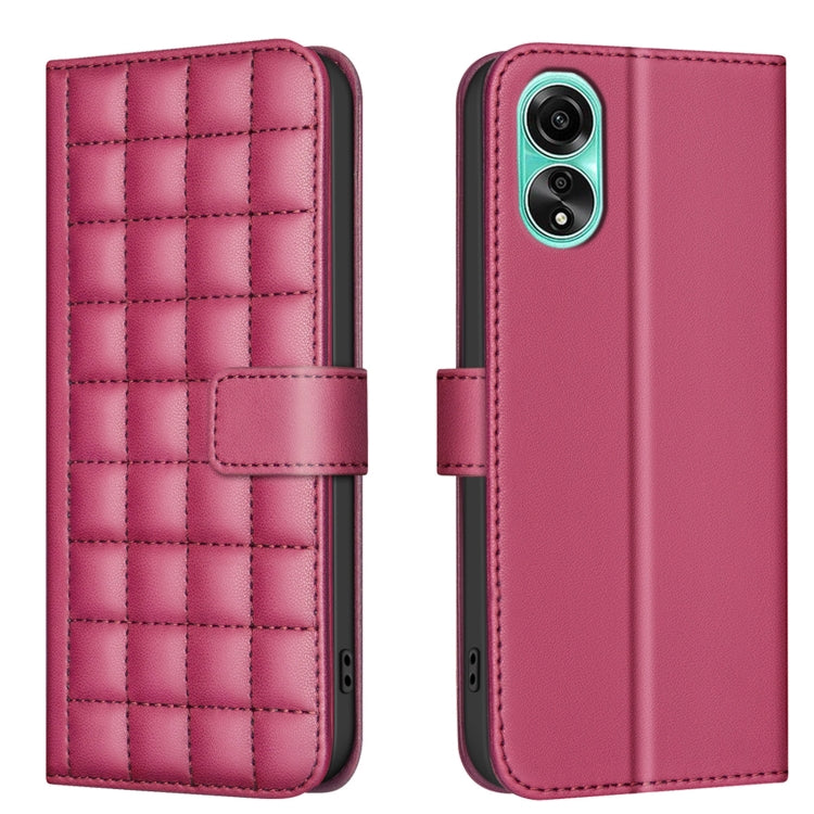 Square Texture Leather Phone Case, For OPPO A60 4G, For OPPO Reno11 F 5G, For OPPO A38 4G / A18 4G, For OPPO A58 4G, For OPPO A78 4G, For OPPO A98 5G / F23 / A1, For OPPO A78 5G, For OPPO A96 5G / Reno7 Z