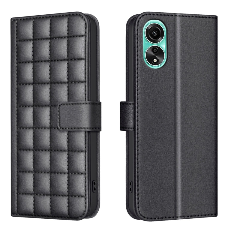 Square Texture Leather Phone Case, For OPPO A60 4G, For OPPO Reno11 F 5G, For OPPO A38 4G / A18 4G, For OPPO A58 4G, For OPPO A78 4G, For OPPO A98 5G / F23 / A1, For OPPO A78 5G, For OPPO A96 5G / Reno7 Z