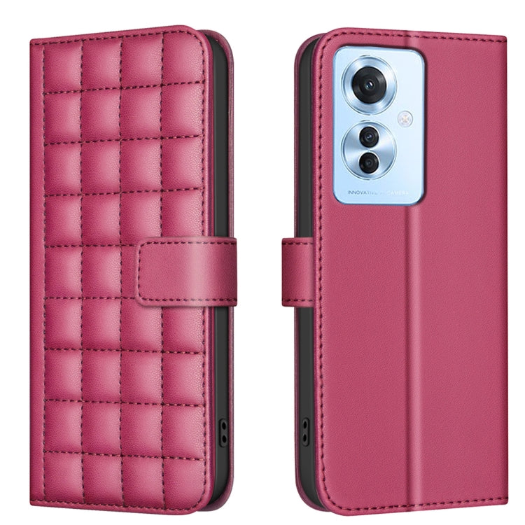 Square Texture Leather Phone Case, For OPPO A60 4G, For OPPO Reno11 F 5G, For OPPO A38 4G / A18 4G, For OPPO A58 4G, For OPPO A78 4G, For OPPO A98 5G / F23 / A1, For OPPO A78 5G, For OPPO A96 5G / Reno7 Z