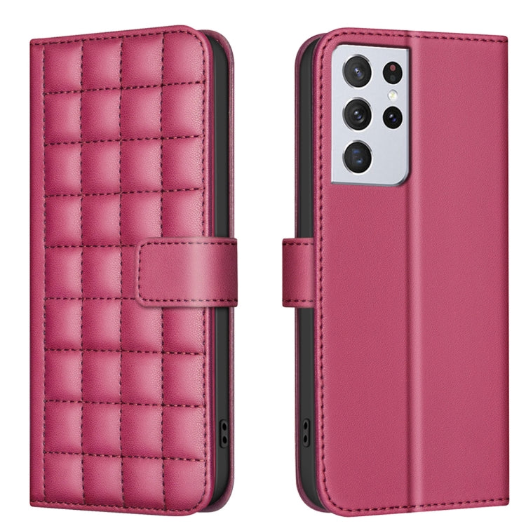 Square Texture Leather Phone Case, For Samsung Galaxy S22 Ultra 5G, For Samsung Galaxy S22+ 5G, For Samsung Galaxy S22 5G, For Samsung Galaxy S21 FE 5G, For Samsung Galaxy S21 5G, For Samsung Galaxy S21+ 5G, For Samsung Galaxy S21 Ultra 5G