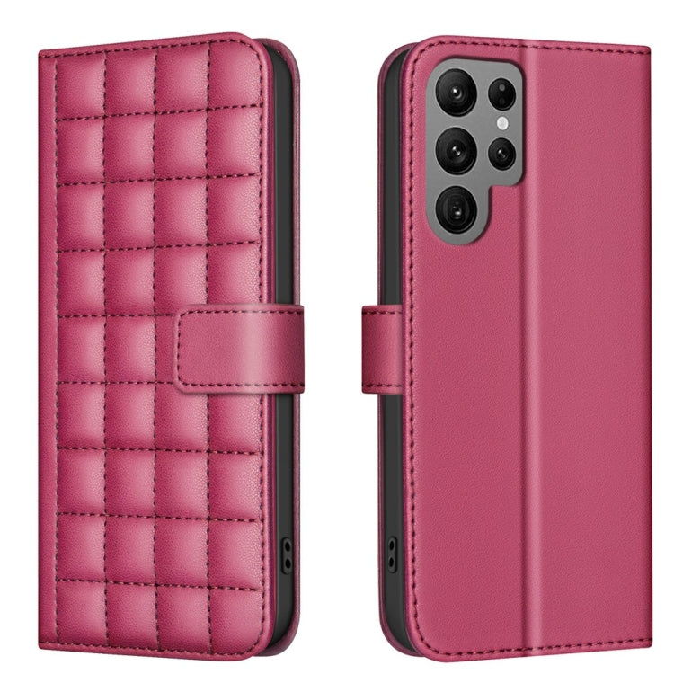 Square Texture Leather Phone Case, For Samsung Galaxy S25 Ultra 5G, For Samsung Galaxy S24 Ultra 5G, For Samsung Galaxy S24+ 5G, For Samsung Galaxy S24 5G, For Samsung Galaxy S23 FE 5G, For Samsung Galaxy S23 Ultra 5G, For Samsung Galaxy S23+ 5G       ...