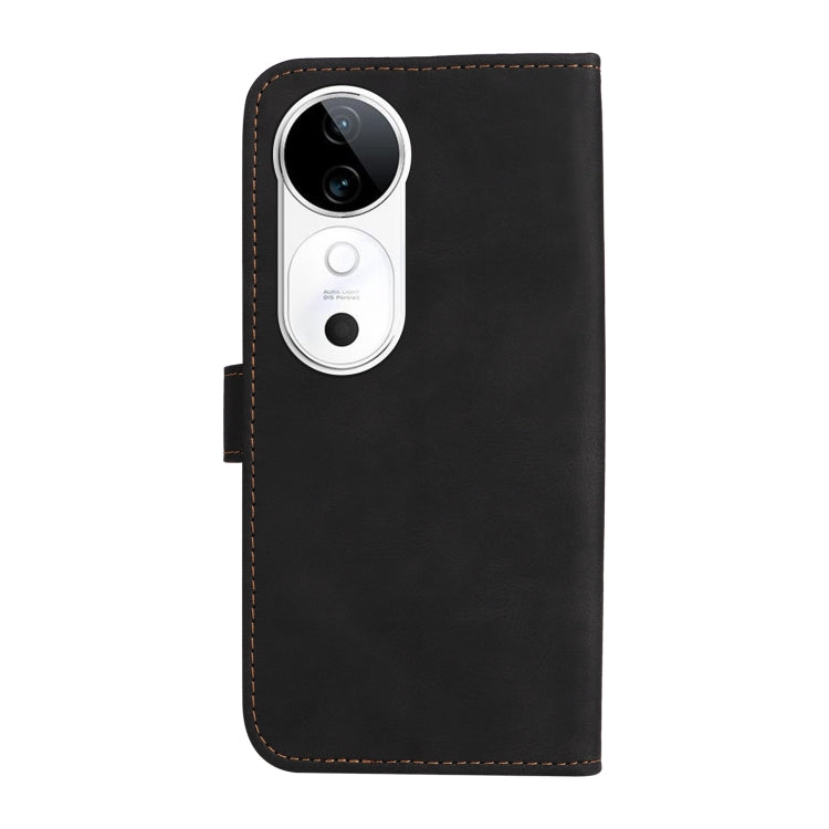 Three Color Splicing Leather Phone Case, For vivo V40 5G, For vivo Y28 4G