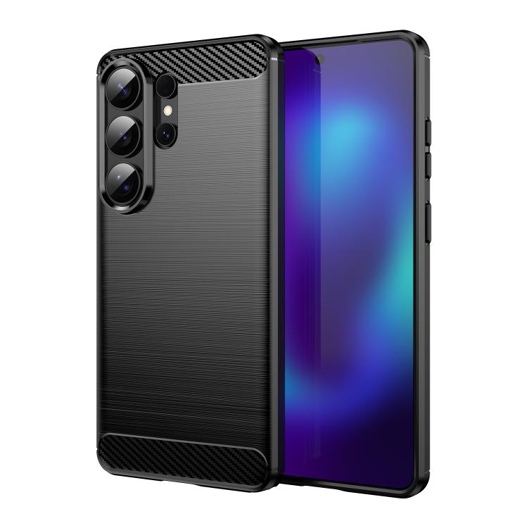 Carbon Fiber Brushed Texture TPU Phone Case, For Galaxy S26 FE 5G, For Samsung Galaxy S26+ 5G, For Samsung Galaxy S26 Edge 5G, For Samsung Galaxy S26 Ultra 5G, For Samsung Galaxy S26 5G, For Samsung Galaxy S25 FE 5G, For Samsung Galaxy S25 Edge 5G     ...