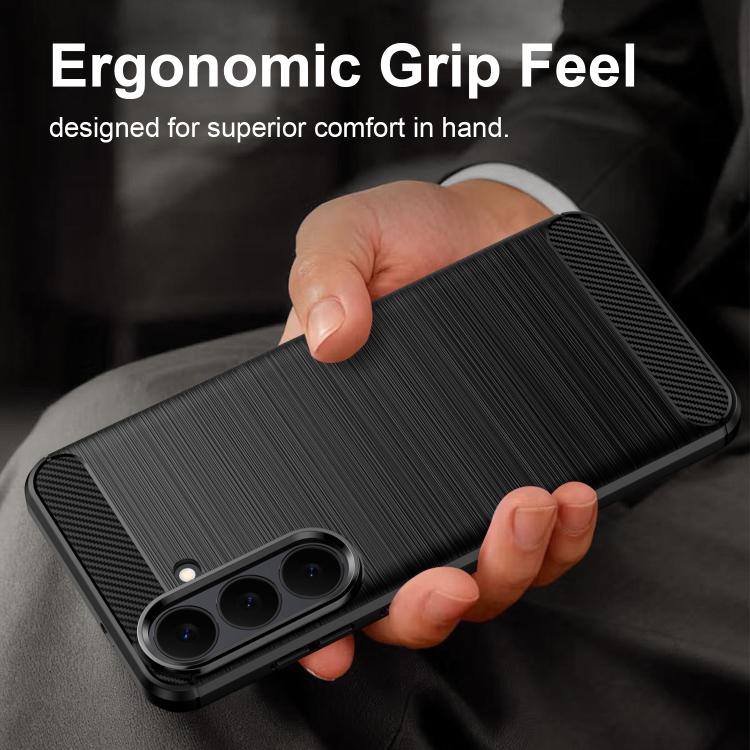 Carbon Fiber Brushed Texture TPU Phone Case, For Galaxy S26 FE 5G, For Samsung Galaxy S26+ 5G, For Samsung Galaxy S26 Edge 5G, For Samsung Galaxy S26 Ultra 5G, For Samsung Galaxy S26 5G, For Samsung Galaxy S25 FE 5G, For Samsung Galaxy S25 Edge 5G     ...