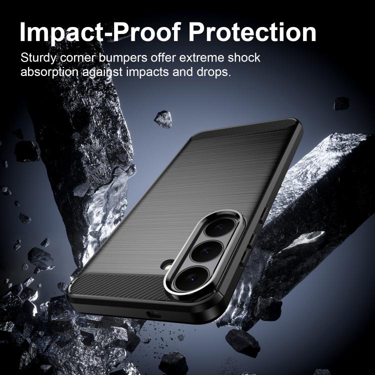 Carbon Fiber Brushed Texture TPU Phone Case, For Galaxy S26 FE 5G, For Samsung Galaxy S26+ 5G, For Samsung Galaxy S26 Edge 5G, For Samsung Galaxy S26 Ultra 5G, For Samsung Galaxy S26 5G, For Samsung Galaxy S25 FE 5G, For Samsung Galaxy S25 Edge 5G     ...