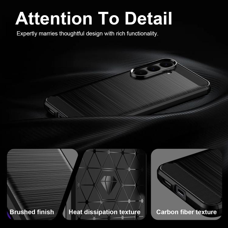 Carbon Fiber Brushed Texture TPU Phone Case, For Galaxy S26 FE 5G, For Samsung Galaxy S26+ 5G, For Samsung Galaxy S26 Edge 5G, For Samsung Galaxy S26 Ultra 5G, For Samsung Galaxy S26 5G, For Samsung Galaxy S25 FE 5G, For Samsung Galaxy S25 Edge 5G     ...