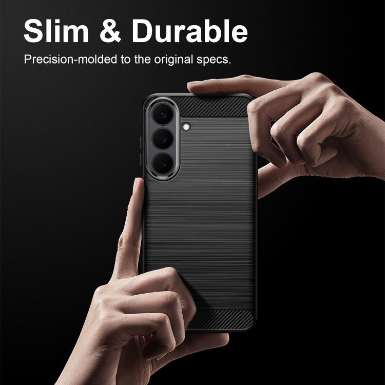 Carbon Fiber Brushed Texture TPU Phone Case, For Galaxy S26 FE 5G, For Samsung Galaxy S26+ 5G, For Samsung Galaxy S26 Edge 5G, For Samsung Galaxy S26 Ultra 5G, For Samsung Galaxy S26 5G, For Samsung Galaxy S25 FE 5G, For Samsung Galaxy S25 Edge 5G     ...