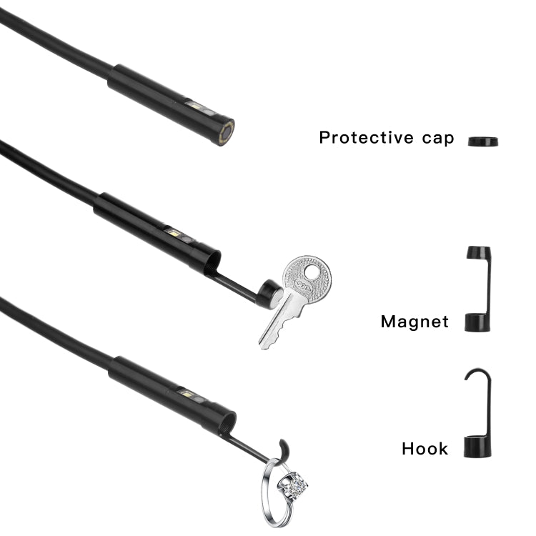 F280 8mm 1080P IP68 Waterproof Dual Camera WiFi Digital Endoscope, 2m Hard Cable, 5m Hard Cable, 10m Hard Cable
