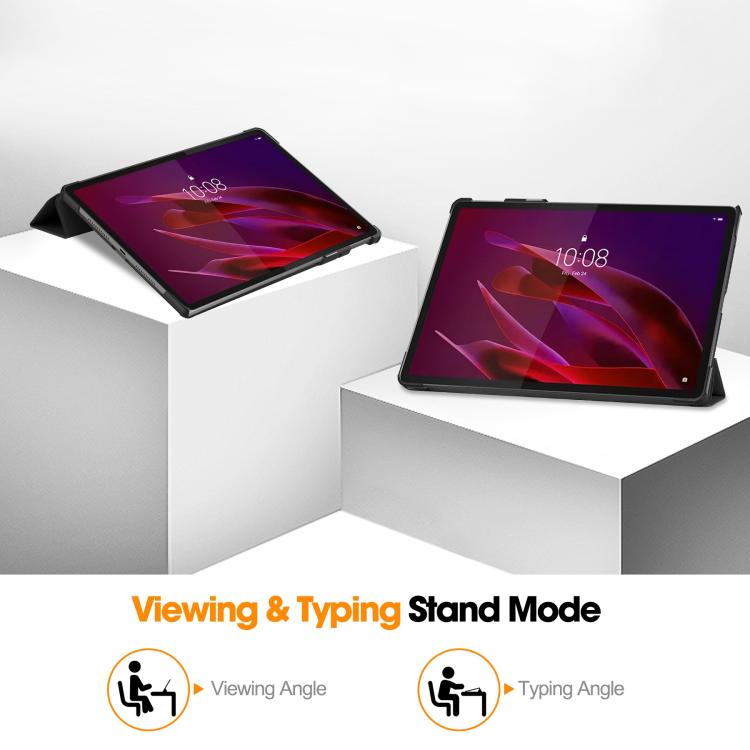 Custer Texture 3-Fold Holder Leather Smart Tablet Case, For Lenovo Yoga Tab 11.1 2025, For Lenovo Idea  Tab Plus 12.1, For Lenovo Legion Y700 2025, For Lenovo Tab One TB-305FU / Tab K9, For Lenovo Tab 10.1 2025 / K10 2nd / S10, For Lenovo Idea Tab Pro ...