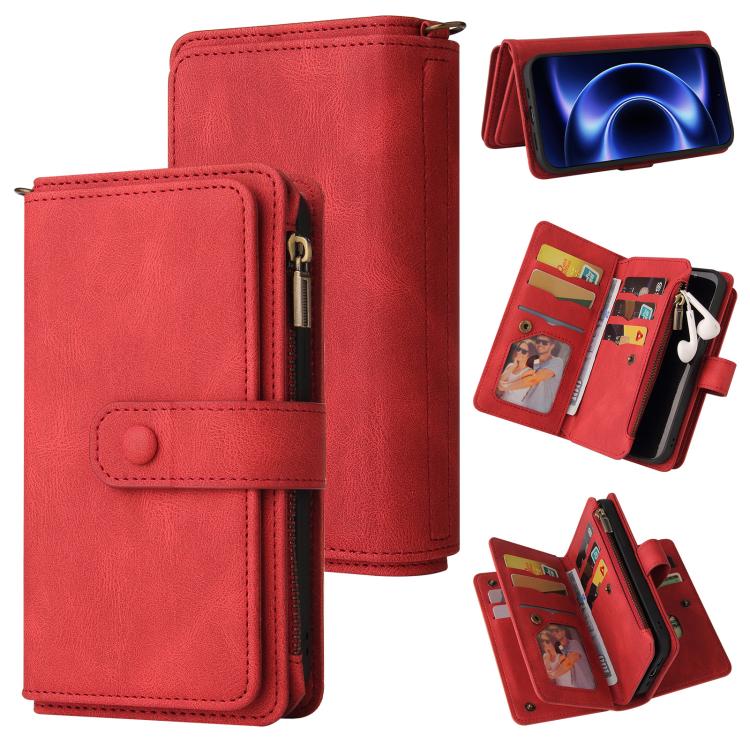 Skin Feel Multi Card Slots Zipper Wallet Leather Phone Case, For Xiaomi Poco C95 Pro, For Xiaomi 17 Max 5G, For Xiaomi 17T Pro 5G Global, For Xiaomi 17T 5G Global, For Xiaomi 17 Ultra, For Xiaomi 14T Pro, For Xiaomi 14T, For Xiaomi Poco F6             ...