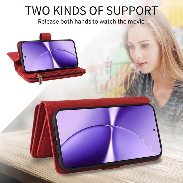 Skin Feel Multi Card Slots Zipper Wallet Leather Phone Case, For Redmi Turbo 5 Max / Poco X8 Pro Max 5G, For Redmi Turbo 5 / Poco X8 Pro 5G, For Redmi Note 14 5G, For Redmi Note 14 Pro / 14 Pro+ 5G, For Redmi 14C 4G Global, For Redmi 13 4G Global      ...