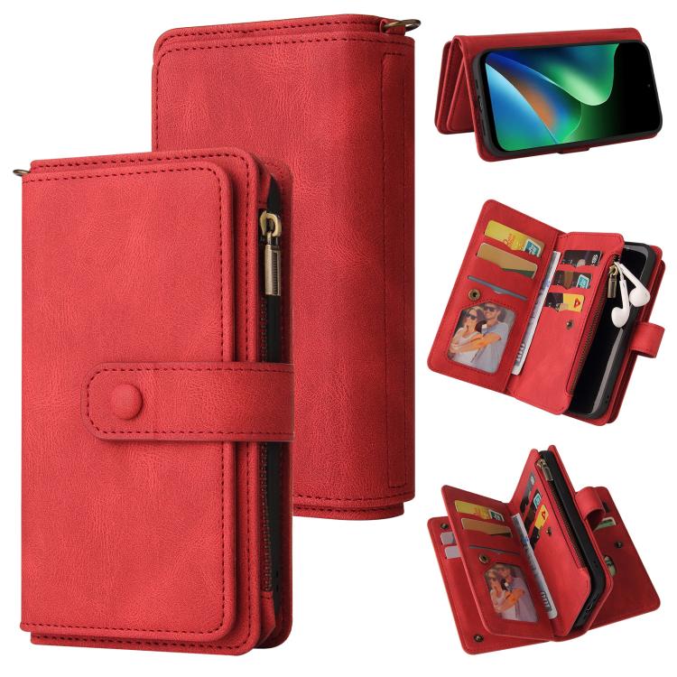 Skin Feel Multi Card Slots Zipper Wallet Leather Phone Case, For Redmi Note 17 5G/4G Global 171mm, For Redmi Note 17 Pro+ 5G Global 163mm, For Redmi 17 5G / 4G Global 170mm, For Redmi Turbo 5 Max / Poco X8 Pro Max 5G, For Redmi Turbo 5 / Poco X8 Pro 5G...