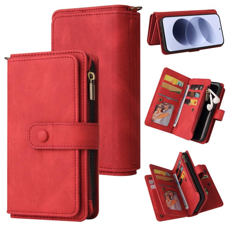 Skin Feel Multi Card Slots Zipper Wallet Leather Phone Case, For Redmi Note 17 5G/4G Global 171mm, For Redmi Note 17 Pro+ 5G Global 163mm, For Redmi 17 5G / 4G Global 170mm, For Redmi Turbo 5 Max / Poco X8 Pro Max 5G, For Redmi Turbo 5 / Poco X8 Pro 5G...