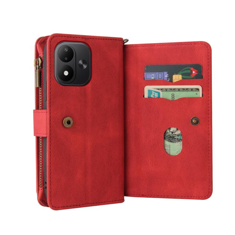 Skin Feel Multi Card Slots Zipper Wallet Leather Phone Case, For Redmi Note 17 5G/4G Global 171mm, For Redmi Note 17 Pro+ 5G Global 163mm, For Redmi 17 5G / 4G Global 170mm, For Redmi Turbo 5 Max / Poco X8 Pro Max 5G, For Redmi Turbo 5 / Poco X8 Pro 5G...