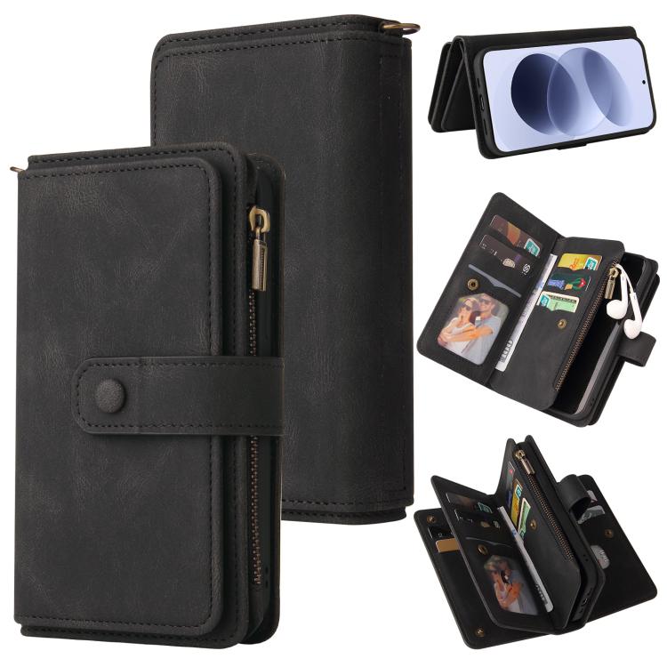 Skin Feel Multi Card Slots Zipper Wallet Leather Phone Case, For Redmi Note 17 5G/4G Global 171mm, For Redmi Note 17 Pro+ 5G Global 163mm, For Redmi 17 5G / 4G Global 170mm, For Redmi Turbo 5 Max / Poco X8 Pro Max 5G, For Redmi Turbo 5 / Poco X8 Pro 5G...