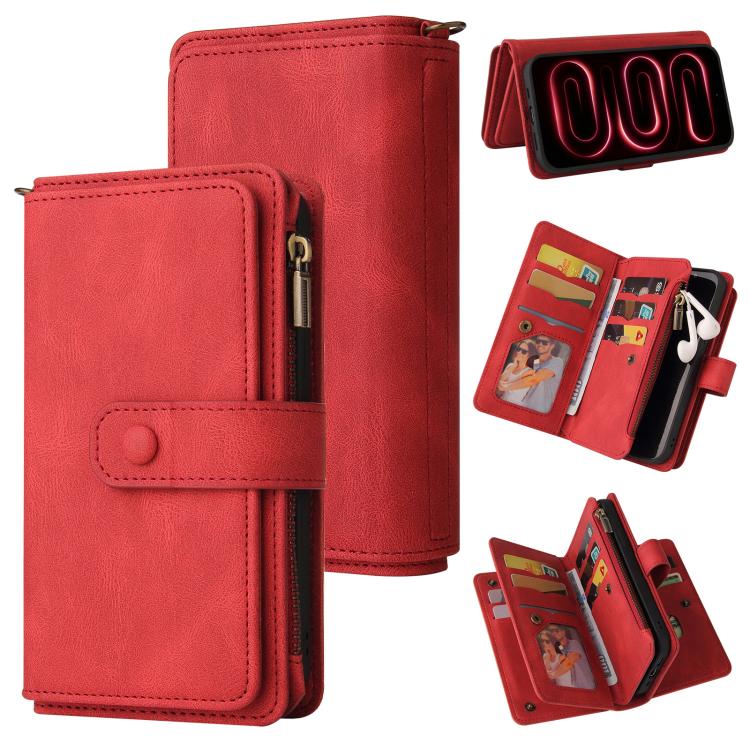 Skin Feel Multi Card Slots Zipper Wallet Leather Phone Case, For Redmi Note 17 5G/4G Global 169.7mm, For Redmi 17C 5G, For Redmi Note 17 Pro+ 5G Global 163.4mm, For Redmi K100 Pro Max/Poco F9 Ultra 5G, For Redmi 17 5G / 4G Global 170mm                 ...