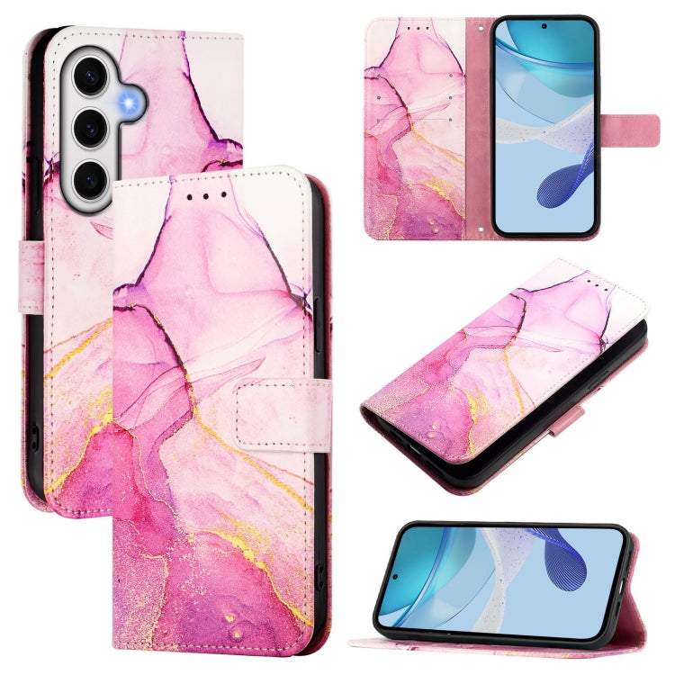 PT003 Marble Pattern Flip Leather Phone Case, For Samsung Galaxy S25 Edge 5G, For Samsung Galaxy S24 FE 5G