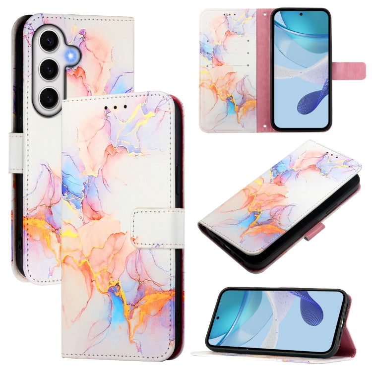 PT003 Marble Pattern Flip Leather Phone Case, For Samsung Galaxy S25 Edge 5G, For Samsung Galaxy S24 FE 5G