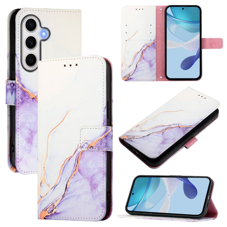 PT003 Marble Pattern Flip Leather Phone Case, For Samsung Galaxy S25 Edge 5G, For Samsung Galaxy S24 FE 5G