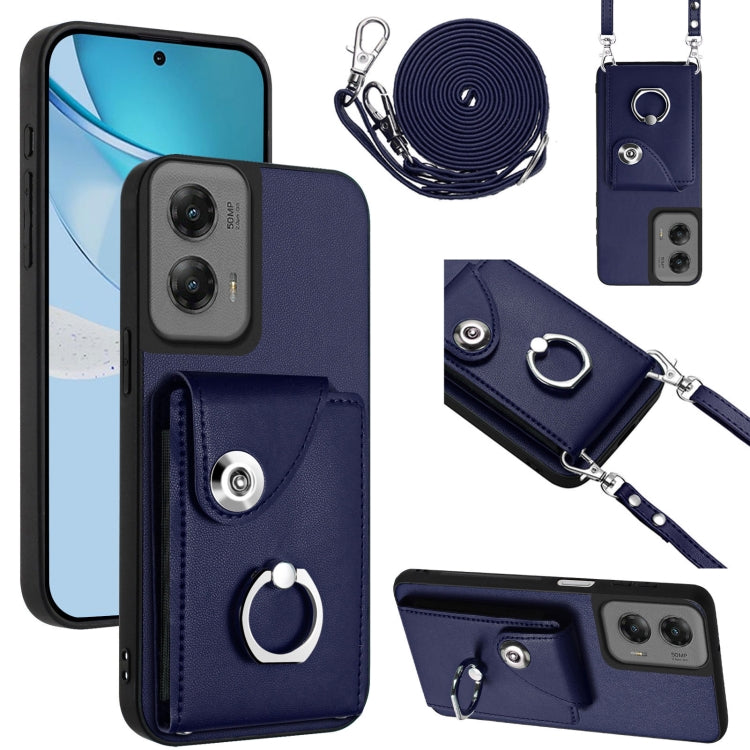 Organ Card Bag Ring Holder Phone Case with Long Lanyard, For Motorola Moto G Stylus 5G 2024, For Motorola Moto G Play 2024 5G, For Motorola Moto G Power 2024 5G