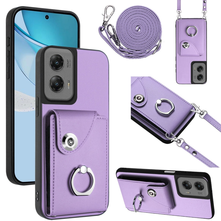Organ Card Bag Ring Holder Phone Case with Long Lanyard, For Motorola Moto G Stylus 5G 2024, For Motorola Moto G Play 2024 5G, For Motorola Moto G Power 2024 5G