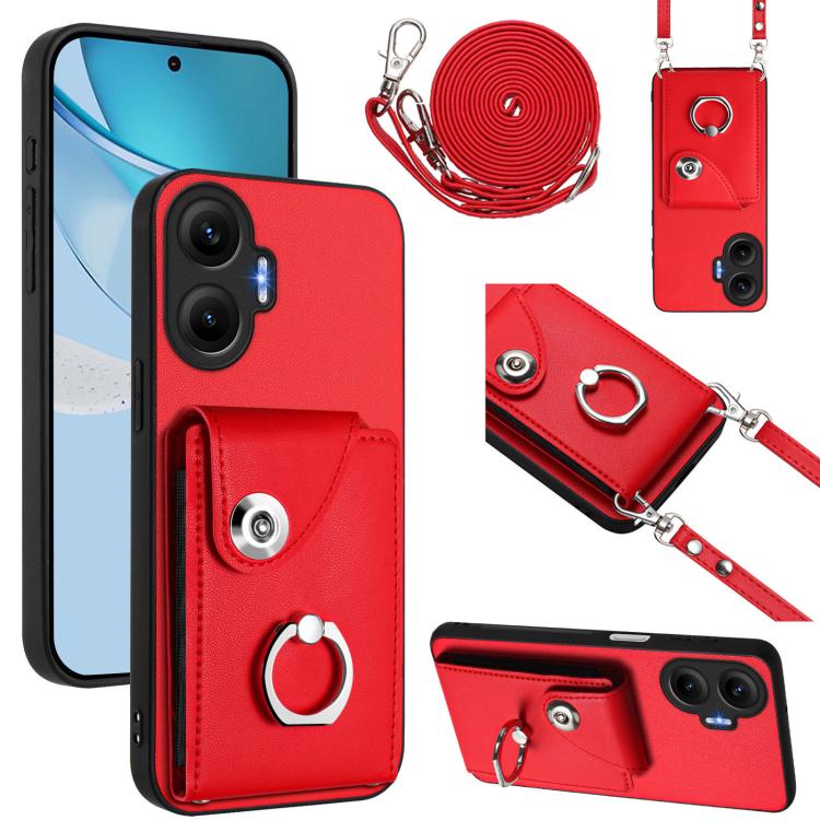Organ Card Bag Ring Holder Phone Case with Long Lanyard, For Redmi Turbo 4 Pro / Poco F7, For Redmi A5 4G 171.7mm / Poco C71, For Redmi Note 14 5G Global, For Redmi Note 14 Pro+ 5G Global, For Redmi Note 14 Pro 5G Global, For Redmi Note 13R            ...