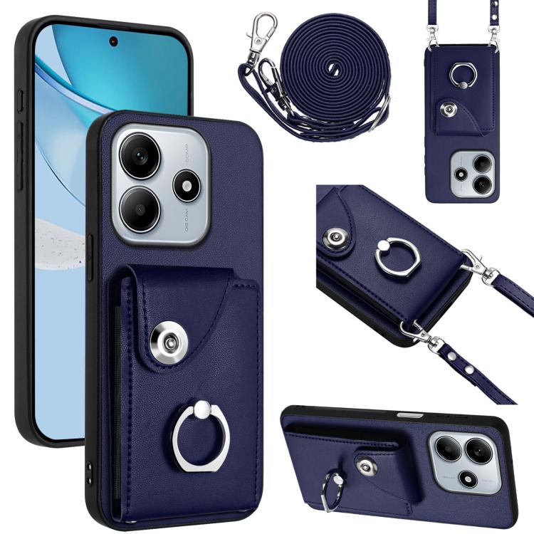 Organ Card Bag Ring Holder Phone Case with Long Lanyard, For Redmi Turbo 4 Pro / Poco F7, For Redmi A5 4G 171.7mm / Poco C71, For Redmi Note 14 5G Global, For Redmi Note 14 Pro+ 5G Global, For Redmi Note 14 Pro 5G Global, For Redmi Note 13R            ...