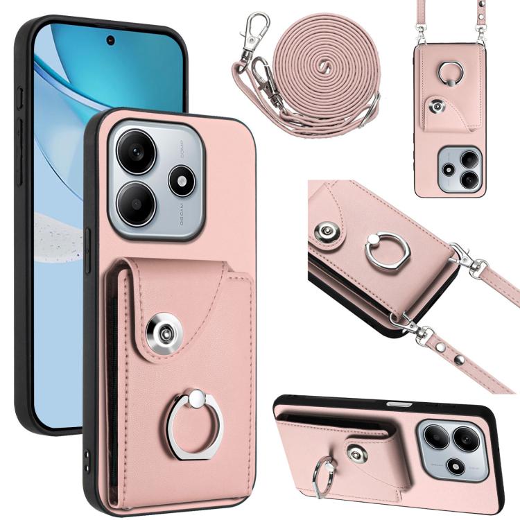 Organ Card Bag Ring Holder Phone Case with Long Lanyard, For Redmi Turbo 4 Pro / Poco F7, For Redmi A5 4G 171.7mm / Poco C71, For Redmi Note 14 5G Global, For Redmi Note 14 Pro+ 5G Global, For Redmi Note 14 Pro 5G Global, For Redmi Note 13R            ...