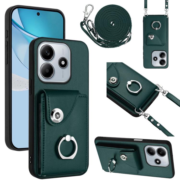 Organ Card Bag Ring Holder Phone Case with Long Lanyard, For Redmi Turbo 4 Pro / Poco F7, For Redmi A5 4G 171.7mm / Poco C71, For Redmi Note 14 5G Global, For Redmi Note 14 Pro+ 5G Global, For Redmi Note 14 Pro 5G Global, For Redmi Note 13R            ...