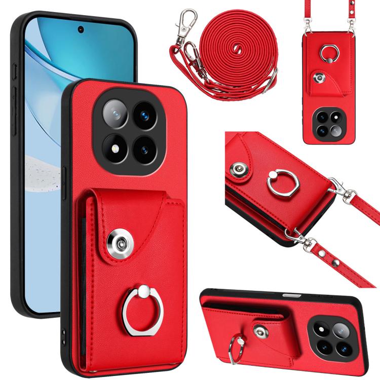 Organ Card Bag Ring Holder Phone Case with Long Lanyard, For Redmi Turbo 4 Pro / Poco F7, For Redmi A5 4G 171.7mm / Poco C71, For Redmi Note 14 5G Global, For Redmi Note 14 Pro+ 5G Global, For Redmi Note 14 Pro 5G Global, For Redmi Note 13R            ...