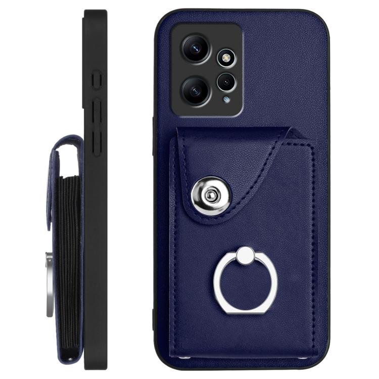 Organ Card Bag Ring Holder Phone Case with Long Lanyard, For Redmi Note 12 4G Global