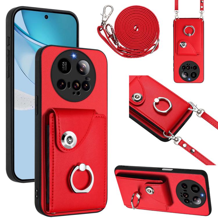 Organ Card Bag Ring Holder Phone Case with Long Lanyard, For Xiaomi 15 Ultra, For Xiaomi Poco X7 Pro, For Xiaomi Poco F6 5G India, For Xiaomi Civi 4 Pro
