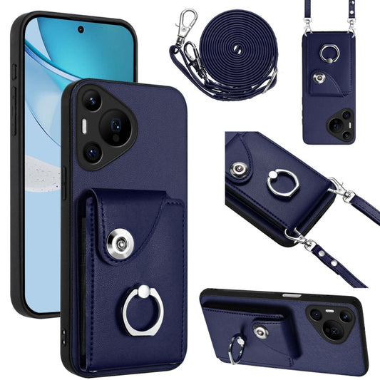 Organ Card Bag Ring Holder Phone Case with Long Lanyard, For Huawei Pura 70 Pro / 70 Pro+, For Huawei Pura 70 Ultra, For Huawei Pura 70