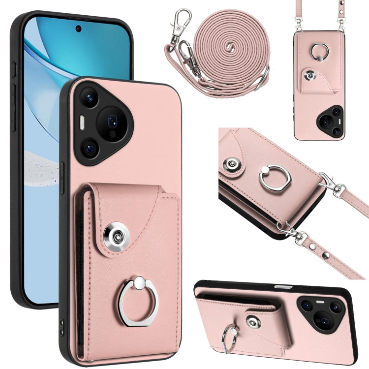 Organ Card Bag Ring Holder Phone Case with Long Lanyard, For Huawei Pura 70 Pro / 70 Pro+, For Huawei Pura 70 Ultra, For Huawei Pura 70