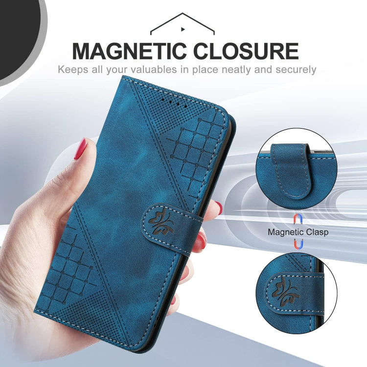 Grid Butterfly Embossed Pattern Leather Phone Case with Lanyard, For Tecno Pop 7 / 7 Pro, For Tecno Spark 10C, For Tecno Spark 10 4G, For Tecno Spark Go 2023, For Tecno Spark 10 Pro, For Tecno Pova 4, For Tecno Pova 3