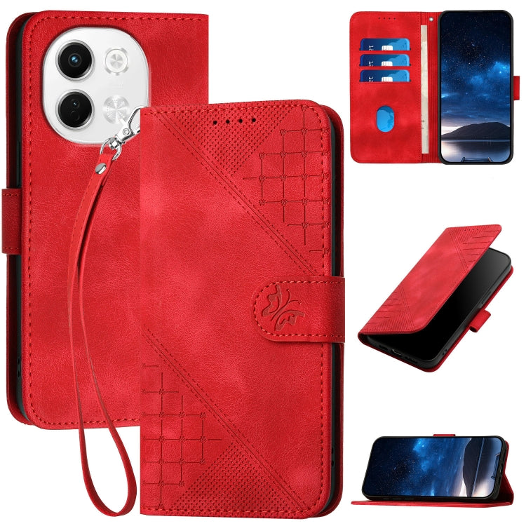 Grid Butterfly Embossed Pattern Leather Phone Case with Lanyard, For Tecno Camon 40 Pro 4G, For Tecno Camon 40 Premier, For Tecno Camon 40 4G, For Tecno Spark 30C 5G / Pop 9 5G, For Tecno Pova 6 Neo 5G / Spark 30 5G, For Tecno Spark 30 Pro 4G          ...