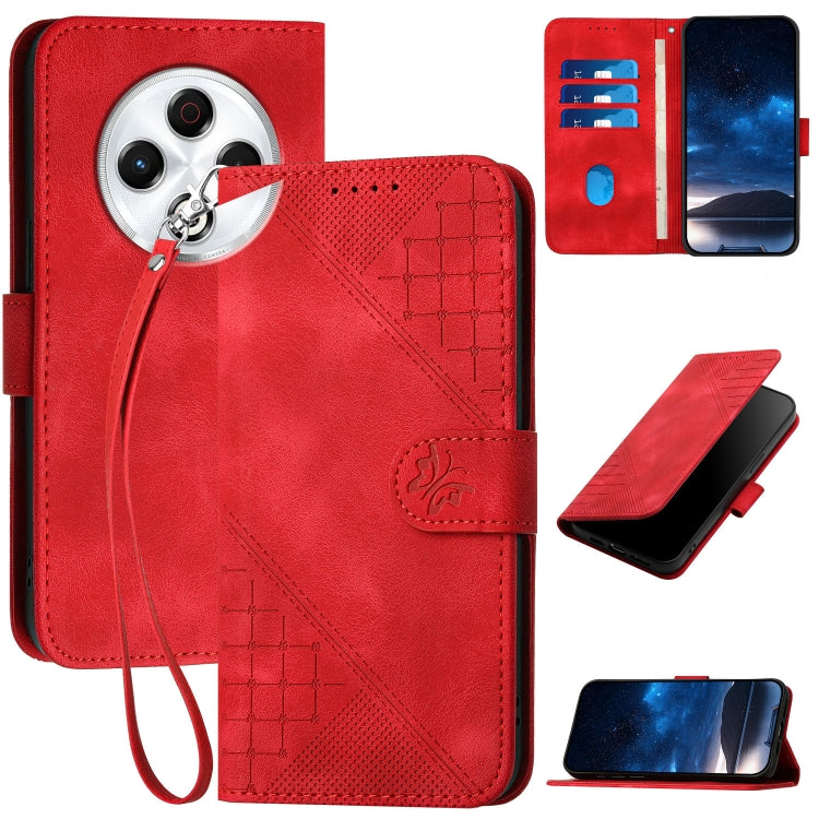 Grid Butterfly Embossed Pattern Leather Phone Case with Lanyard, For Tecno Camon 40 Pro 4G, For Tecno Camon 40 Premier, For Tecno Camon 40 4G, For Tecno Spark 30C 5G / Pop 9 5G, For Tecno Pova 6 Neo 5G / Spark 30 5G, For Tecno Spark 30 Pro 4G          ...