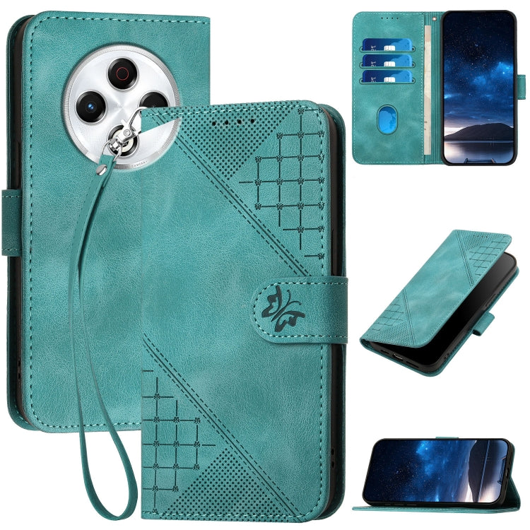 Grid Butterfly Embossed Pattern Leather Phone Case with Lanyard, For Tecno Camon 40 Pro 4G, For Tecno Camon 40 Premier, For Tecno Camon 40 4G, For Tecno Spark 30C 5G / Pop 9 5G, For Tecno Pova 6 Neo 5G / Spark 30 5G, For Tecno Spark 30 Pro 4G          ...