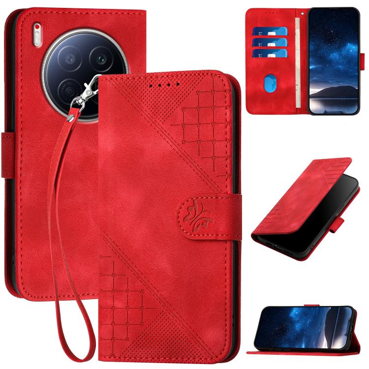Grid Butterfly Embossed Pattern Leather Phone Case with Lanyard, For Tecno Camon 40 Pro 4G, For Tecno Camon 40 Premier, For Tecno Camon 40 4G, For Tecno Spark 30C 5G / Pop 9 5G, For Tecno Pova 6 Neo 5G / Spark 30 5G, For Tecno Spark 30 Pro 4G          ...