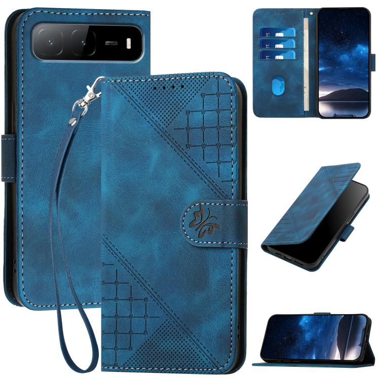 Grid Butterfly Embossed Pattern Leather Phone Case with Lanyard, For Tecno Camon 40 Pro 4G, For Tecno Camon 40 Premier, For Tecno Camon 40 4G, For Tecno Spark 30C 5G / Pop 9 5G, For Tecno Pova 6 Neo 5G / Spark 30 5G, For Tecno Spark 30 Pro 4G          ...