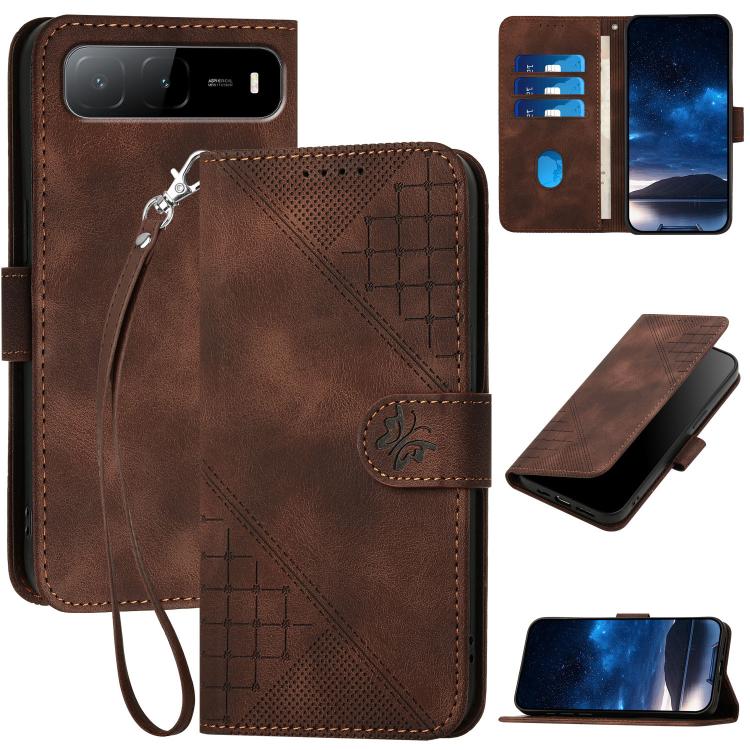 Grid Butterfly Embossed Pattern Leather Phone Case with Lanyard, For Tecno Camon 40 Pro 4G, For Tecno Camon 40 Premier, For Tecno Camon 40 4G, For Tecno Spark 30C 5G / Pop 9 5G, For Tecno Pova 6 Neo 5G / Spark 30 5G, For Tecno Spark 30 Pro 4G          ...