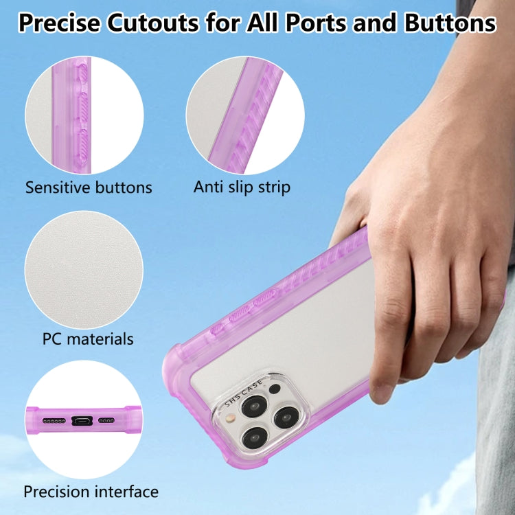 Transparent Matte TPU Hybrid PC 3-in-1 Phone Case, For iPhone 16 Pro Max, For iPhone 16 Pro, For iPhone 16 Plus, For iPhone 16, For iPhone 15 Pro Max, For iPhone 15 Pro, For iPhone 15 Plus, For iPhone 15