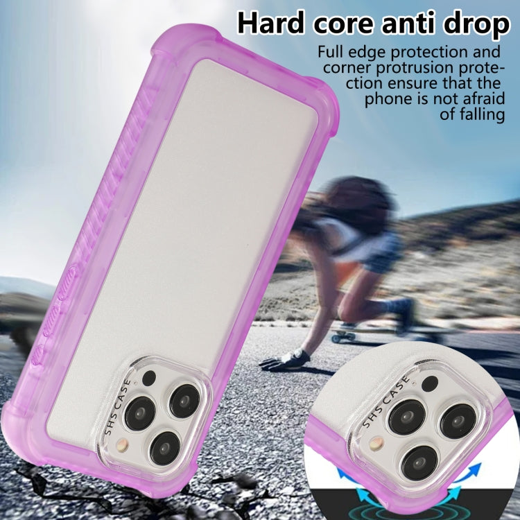 Transparent Matte TPU Hybrid PC 3-in-1 Phone Case, For iPhone 16 Pro Max, For iPhone 16 Pro, For iPhone 16 Plus, For iPhone 16, For iPhone 15 Pro Max, For iPhone 15 Pro, For iPhone 15 Plus, For iPhone 15