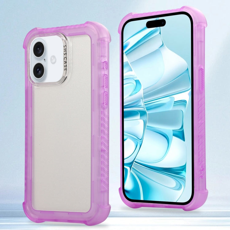 Transparent Matte TPU Hybrid PC 3-in-1 Phone Case, For iPhone 16 Pro Max, For iPhone 16 Pro, For iPhone 16 Plus, For iPhone 16, For iPhone 15 Pro Max, For iPhone 15 Pro, For iPhone 15 Plus, For iPhone 15