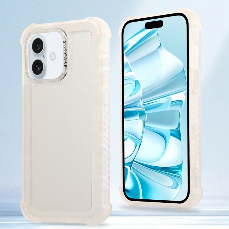 Transparent Matte TPU Hybrid PC 3-in-1 Phone Case, For iPhone 16 Pro Max, For iPhone 16 Pro, For iPhone 16 Plus, For iPhone 16, For iPhone 15 Pro Max, For iPhone 15 Pro, For iPhone 15 Plus, For iPhone 15