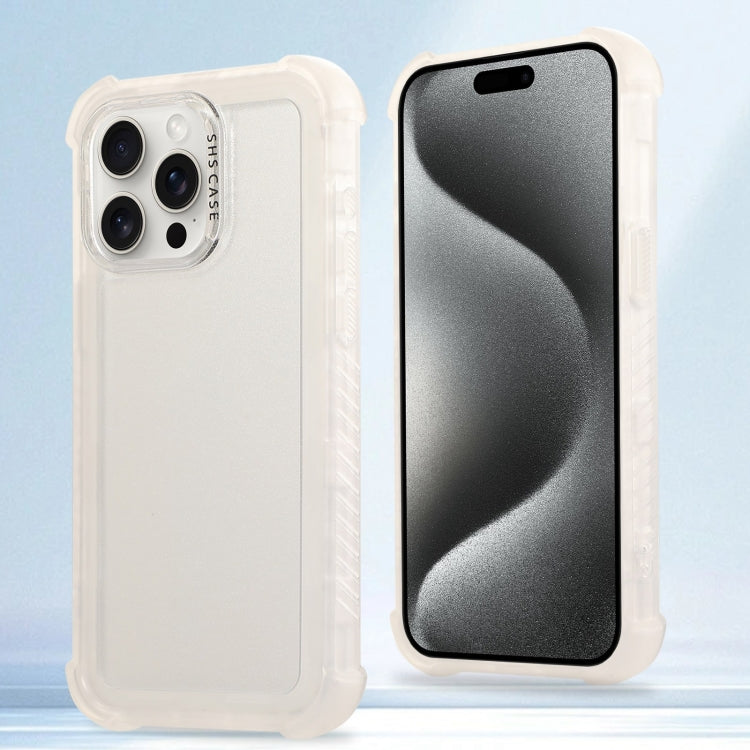 Transparent Matte TPU Hybrid PC 3-in-1 Phone Case, For iPhone 16 Pro Max, For iPhone 16 Pro, For iPhone 16 Plus, For iPhone 16, For iPhone 15 Pro Max, For iPhone 15 Pro, For iPhone 15 Plus, For iPhone 15