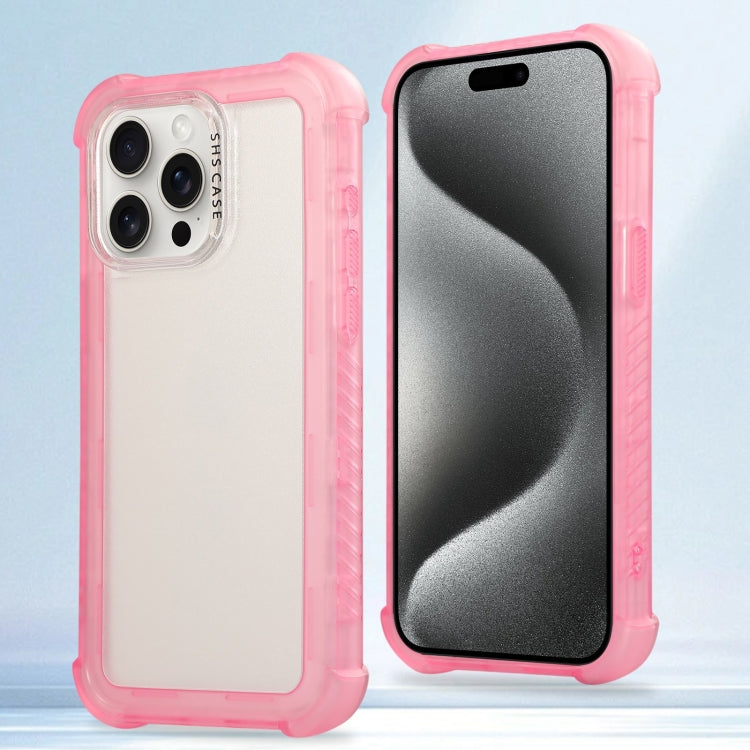 Transparent Matte TPU Hybrid PC 3-in-1 Phone Case, For iPhone 16 Pro Max, For iPhone 16 Pro, For iPhone 16 Plus, For iPhone 16, For iPhone 15 Pro Max, For iPhone 15 Pro, For iPhone 15 Plus, For iPhone 15
