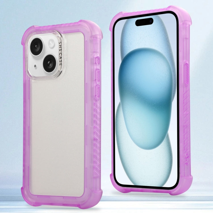 Transparent Matte TPU Hybrid PC 3-in-1 Phone Case, For iPhone 16 Pro Max, For iPhone 16 Pro, For iPhone 16 Plus, For iPhone 16, For iPhone 15 Pro Max, For iPhone 15 Pro, For iPhone 15 Plus, For iPhone 15