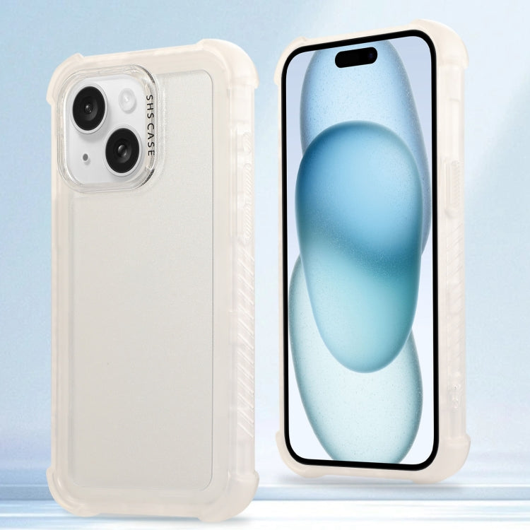 Transparent Matte TPU Hybrid PC 3-in-1 Phone Case, For iPhone 16 Pro Max, For iPhone 16 Pro, For iPhone 16 Plus, For iPhone 16, For iPhone 15 Pro Max, For iPhone 15 Pro, For iPhone 15 Plus, For iPhone 15