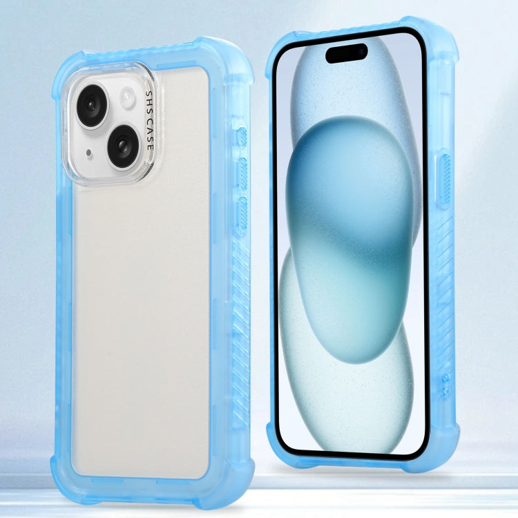 Transparent Matte TPU Hybrid PC 3-in-1 Phone Case, For iPhone 16 Pro Max, For iPhone 16 Pro, For iPhone 16 Plus, For iPhone 16, For iPhone 15 Pro Max, For iPhone 15 Pro, For iPhone 15 Plus, For iPhone 15